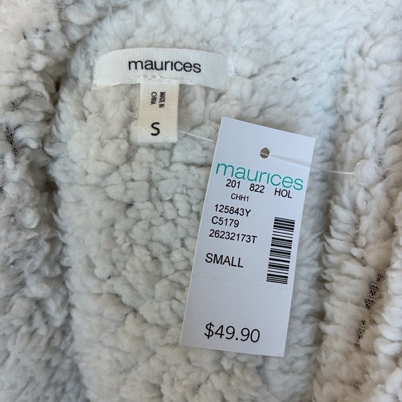 Maurices Plaid Sherpa Trim Vest Small NEW! - Picture 7 of 7